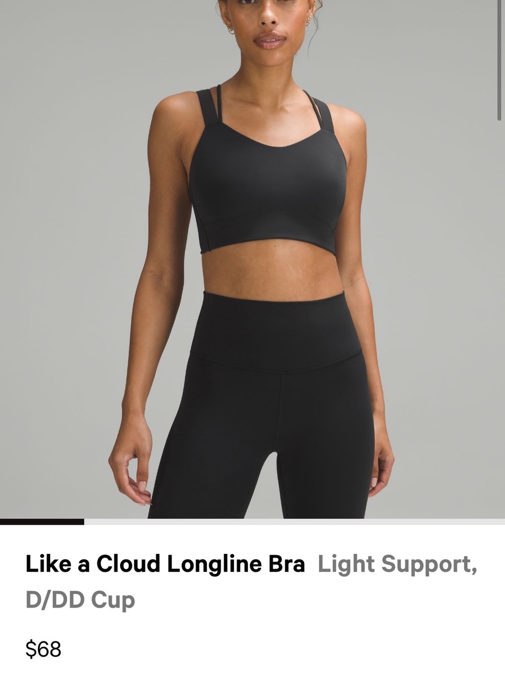 lululemon athletica Like a Cloud Longline Bra — Black